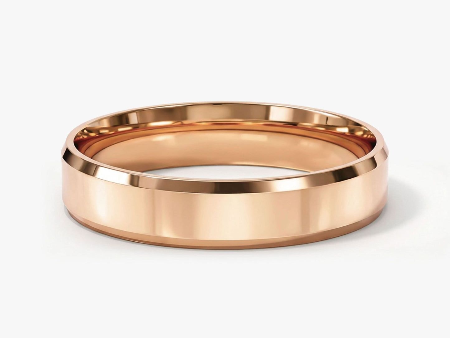 4mm Beveled Edge Wedding Band