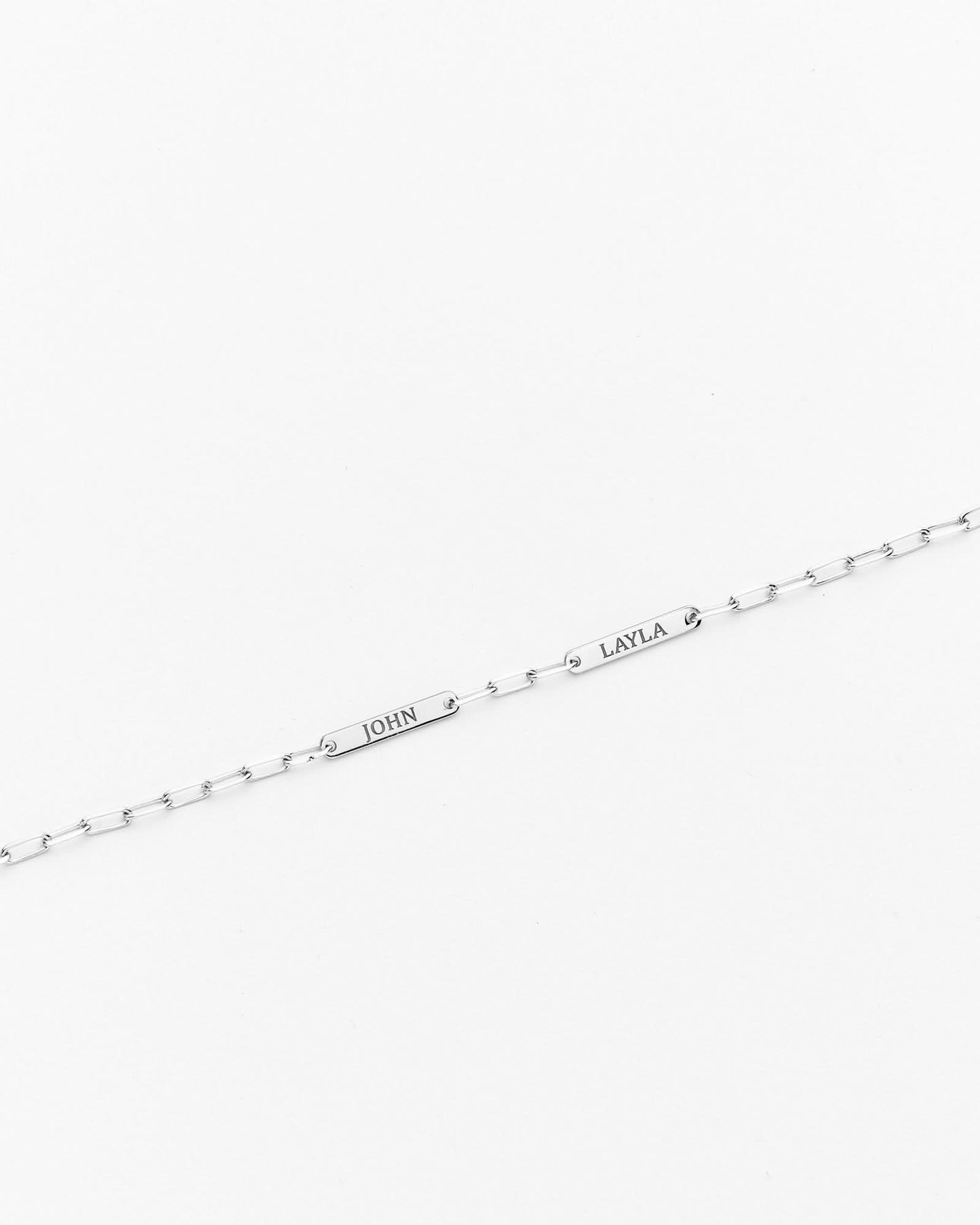 Silver Engraved Dainty Name Bar Bracelet - Name Jewelry