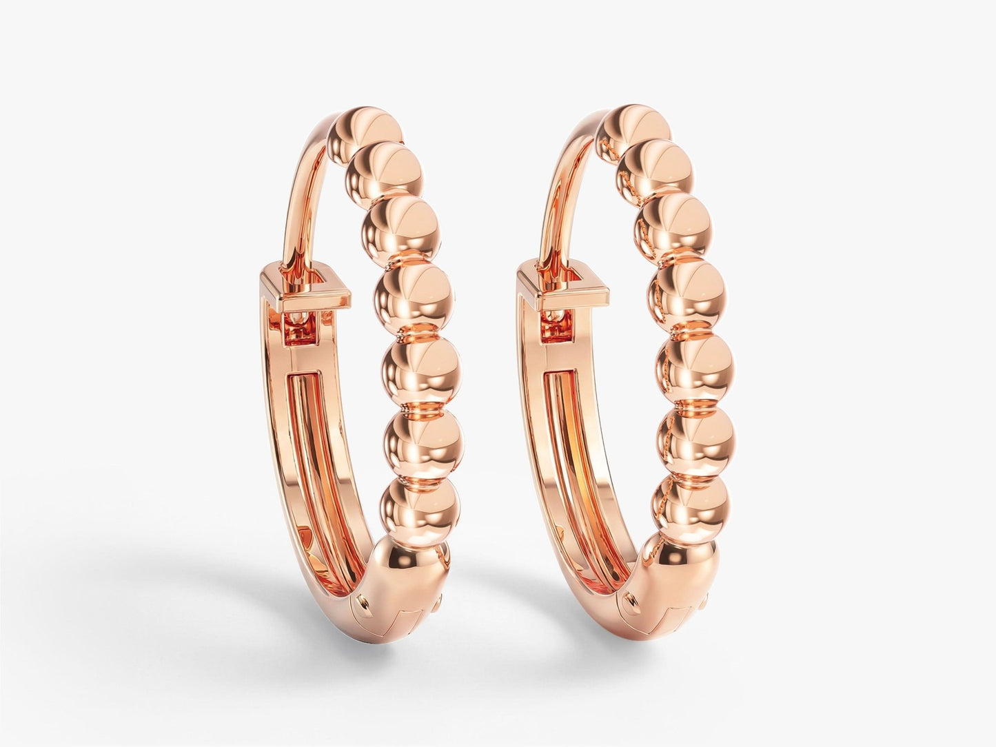 Bold Beaded Huggie Earrings