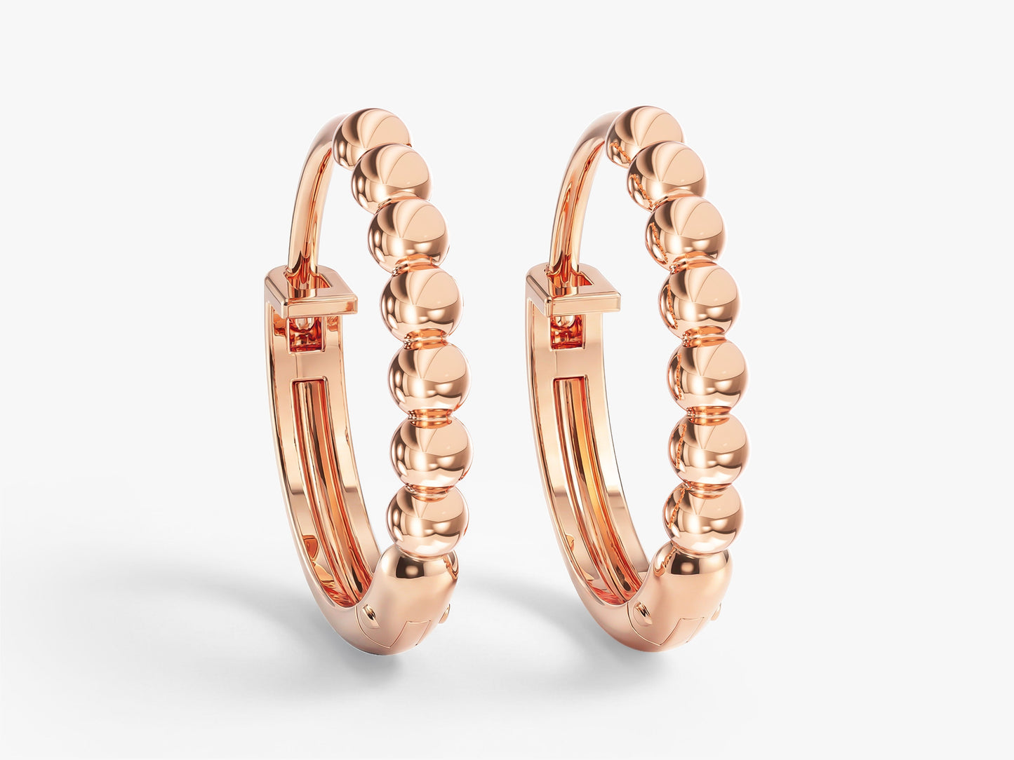 Bold Beaded Huggie Earrings