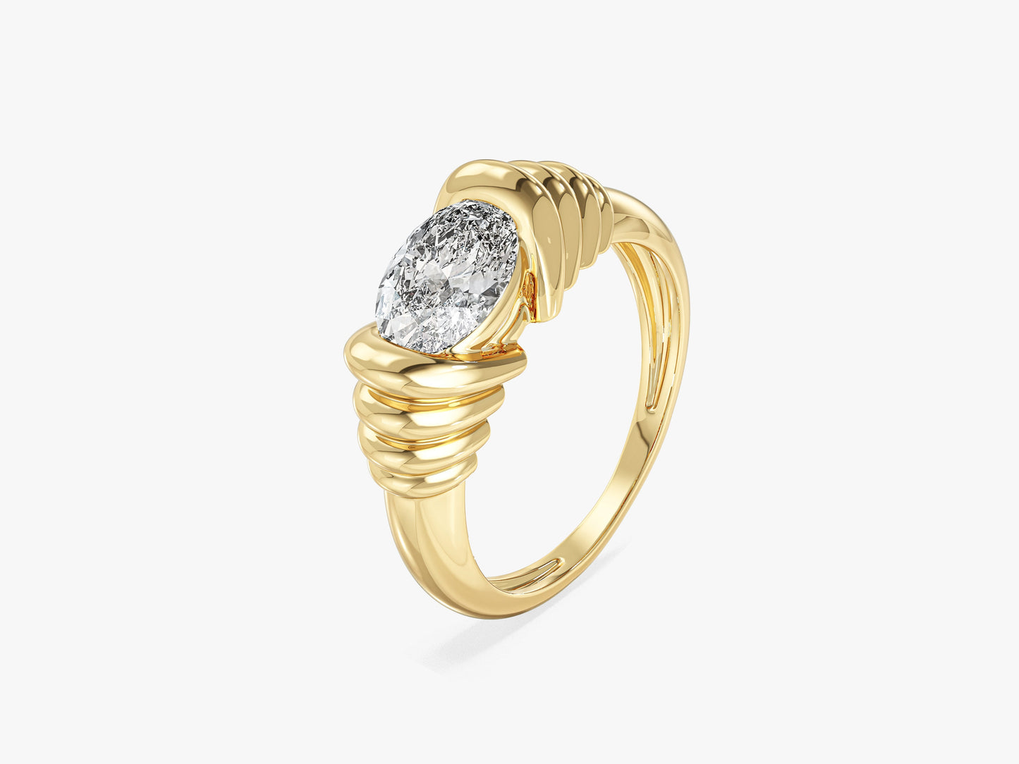 Bold Oval Cut Promise Ring