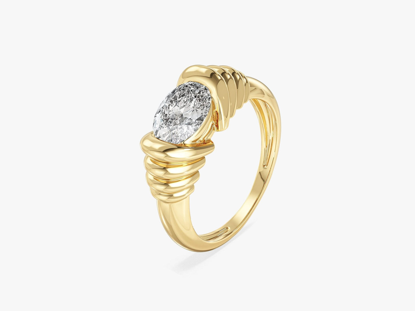Bold Oval Cut Promise Ring