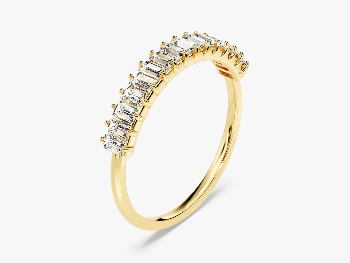 Baguette Cut Half Eternity Wedding Band