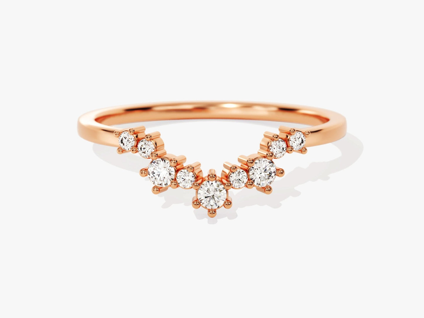 Curved Cluster Wedding Band