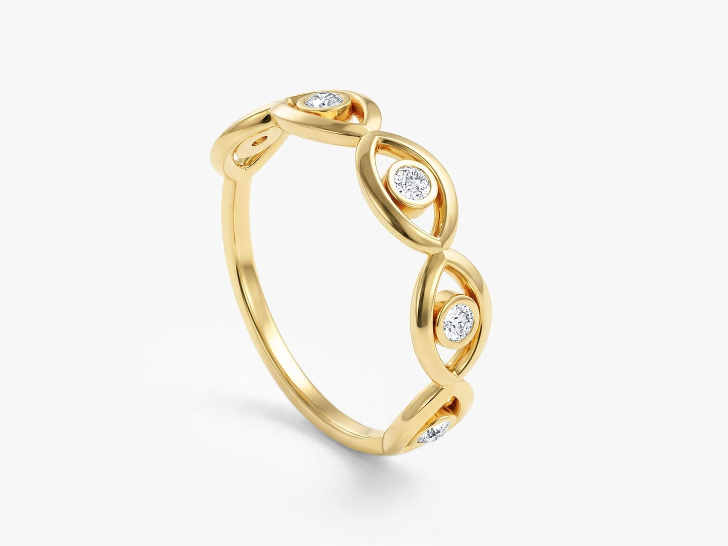 Half Eternity Evil Eye Ring