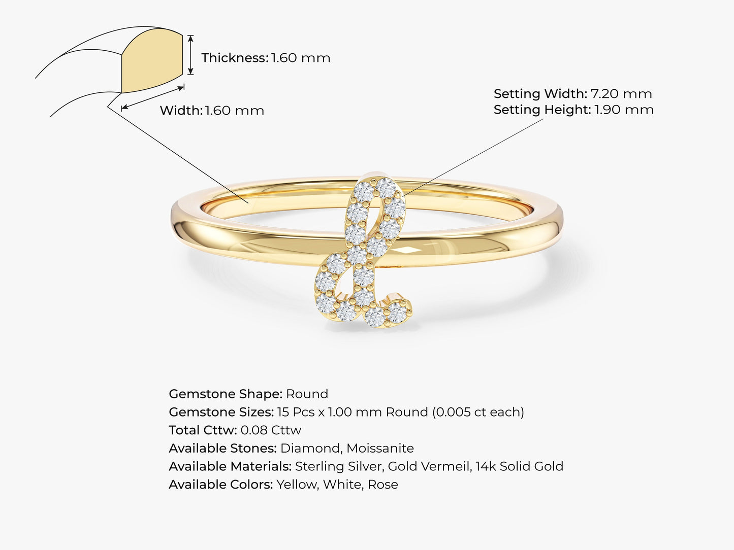Tiny Letter Ring