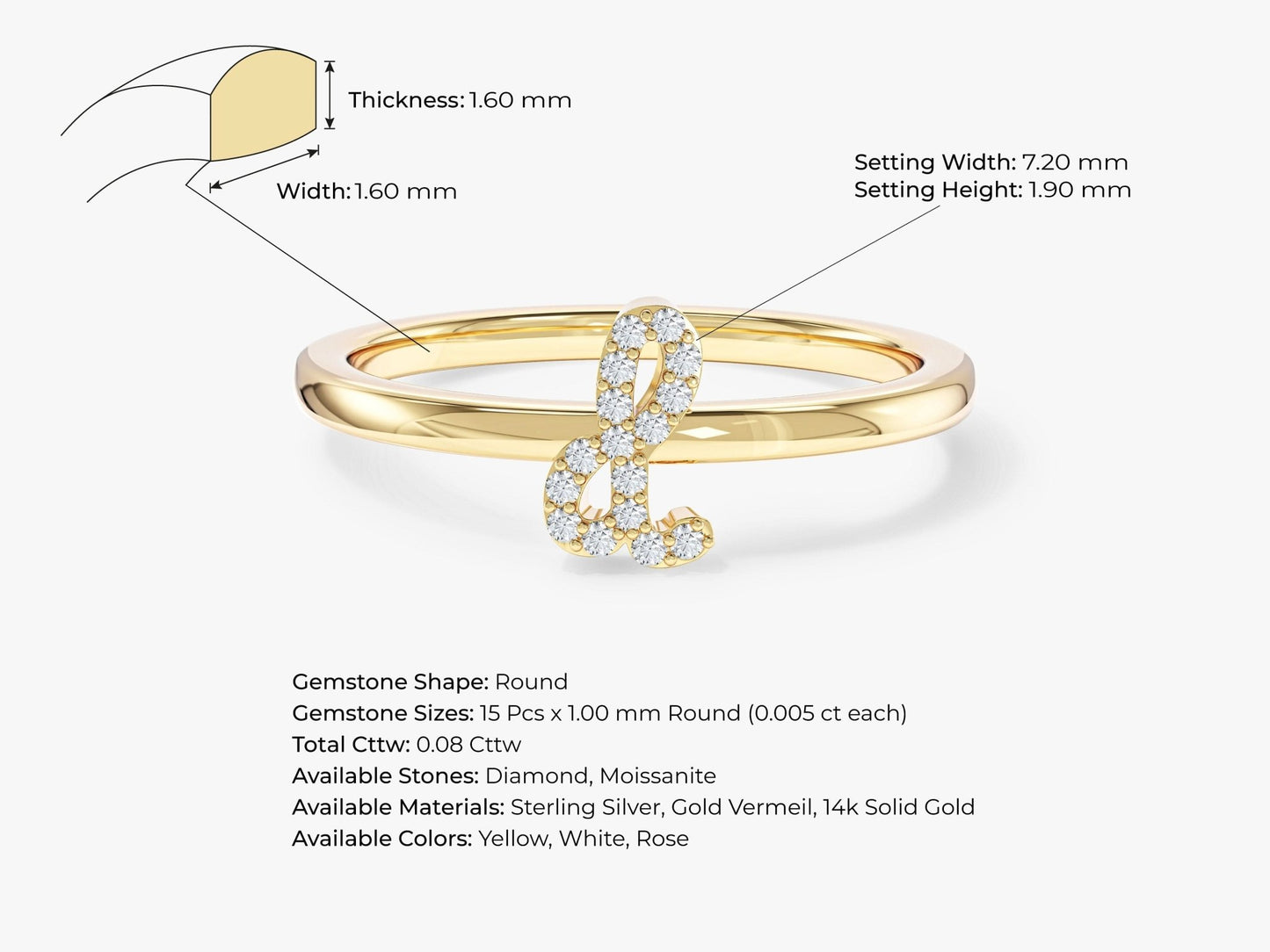 Tiny Letter Ring