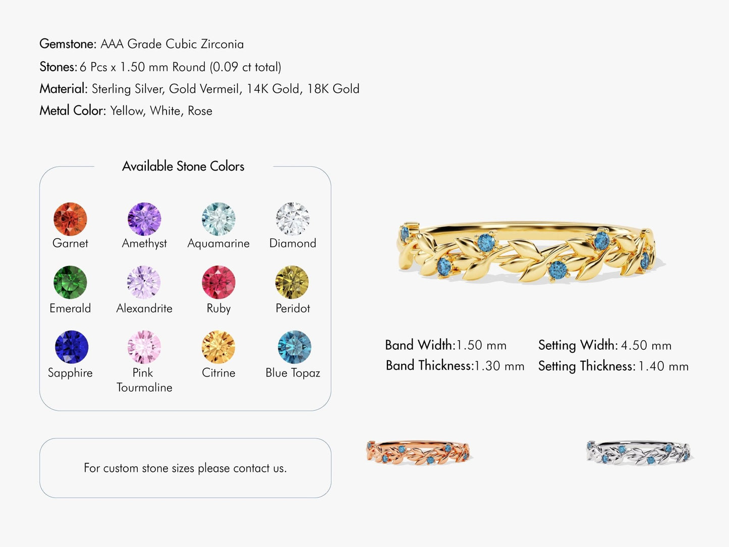 Mother's Floral Birthstone Ring in 14k Solid Gold