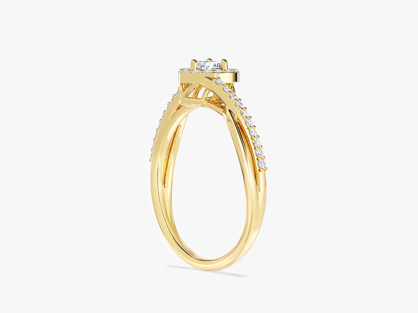 Heart Shape Twisted Band Moissanite Promise Ring