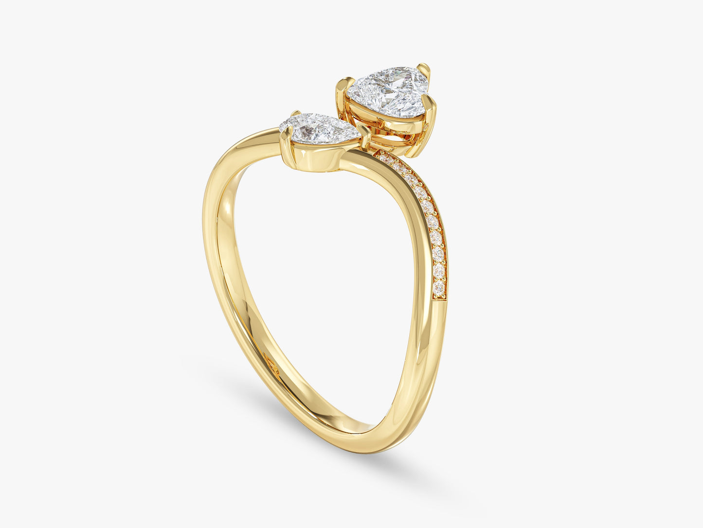 Two Stone Bypass Promise Ring