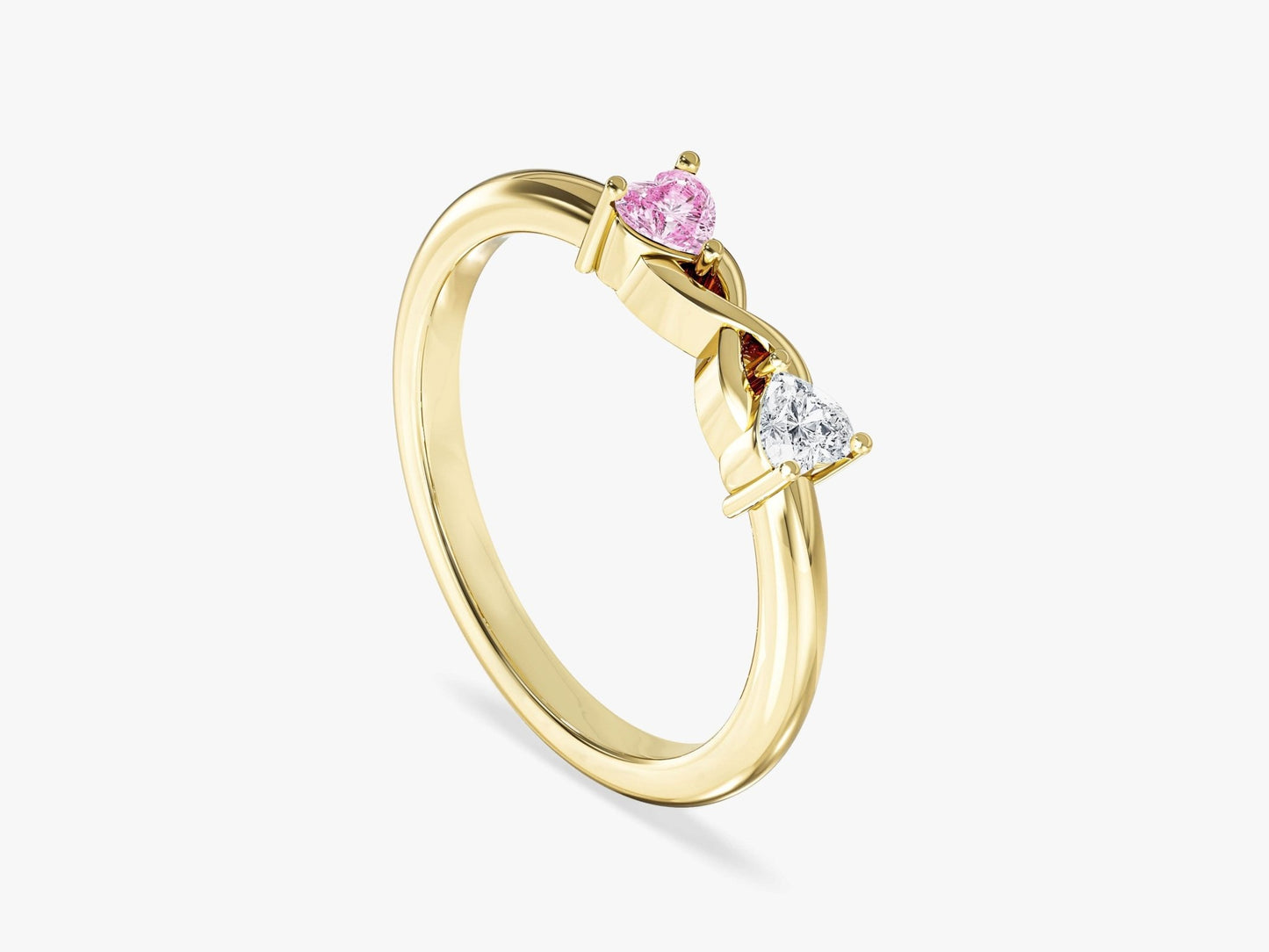 Dainty Split Shank Heart Cut Promise Ring