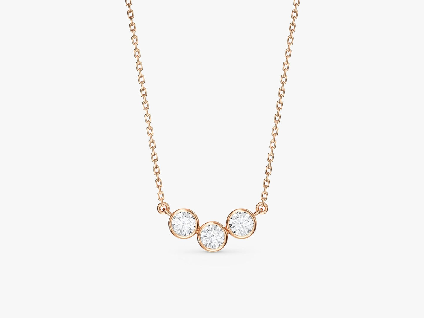 Trio-Bezel Set Necklace (0.75 CT)