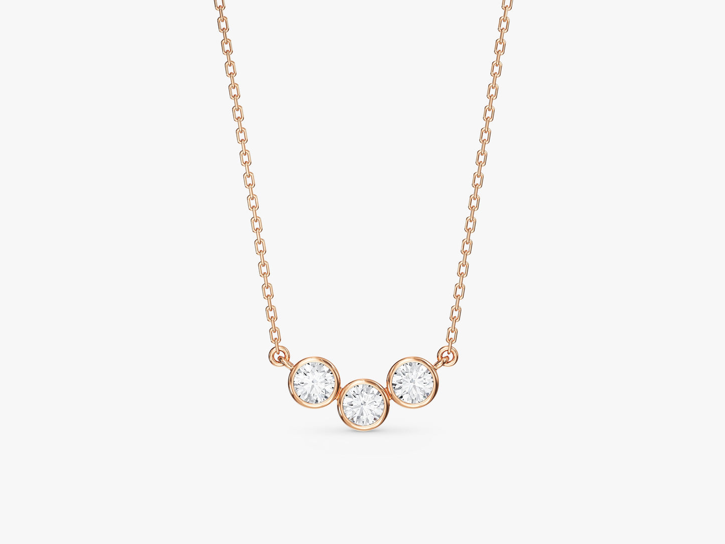 Trio-Bezel Set Necklace (0.75 CT)