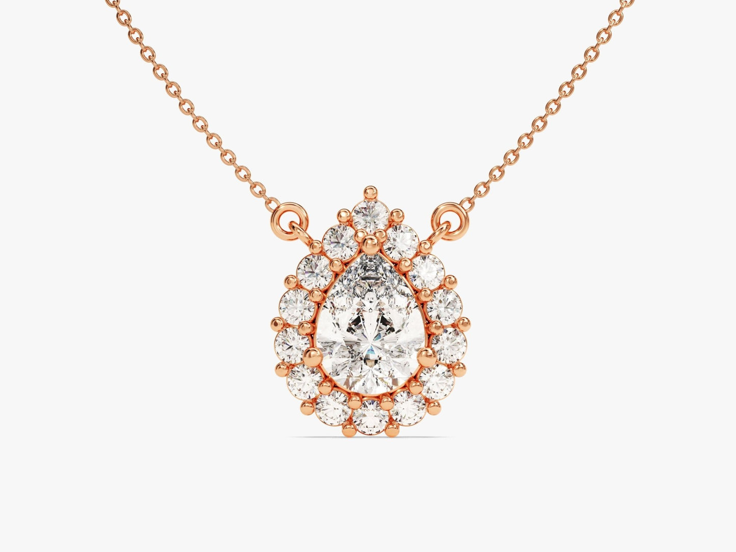 Pear Halo Necklace