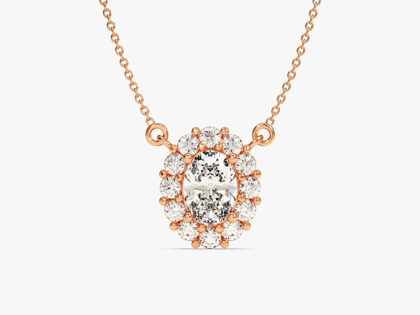Oval Halo Necklace