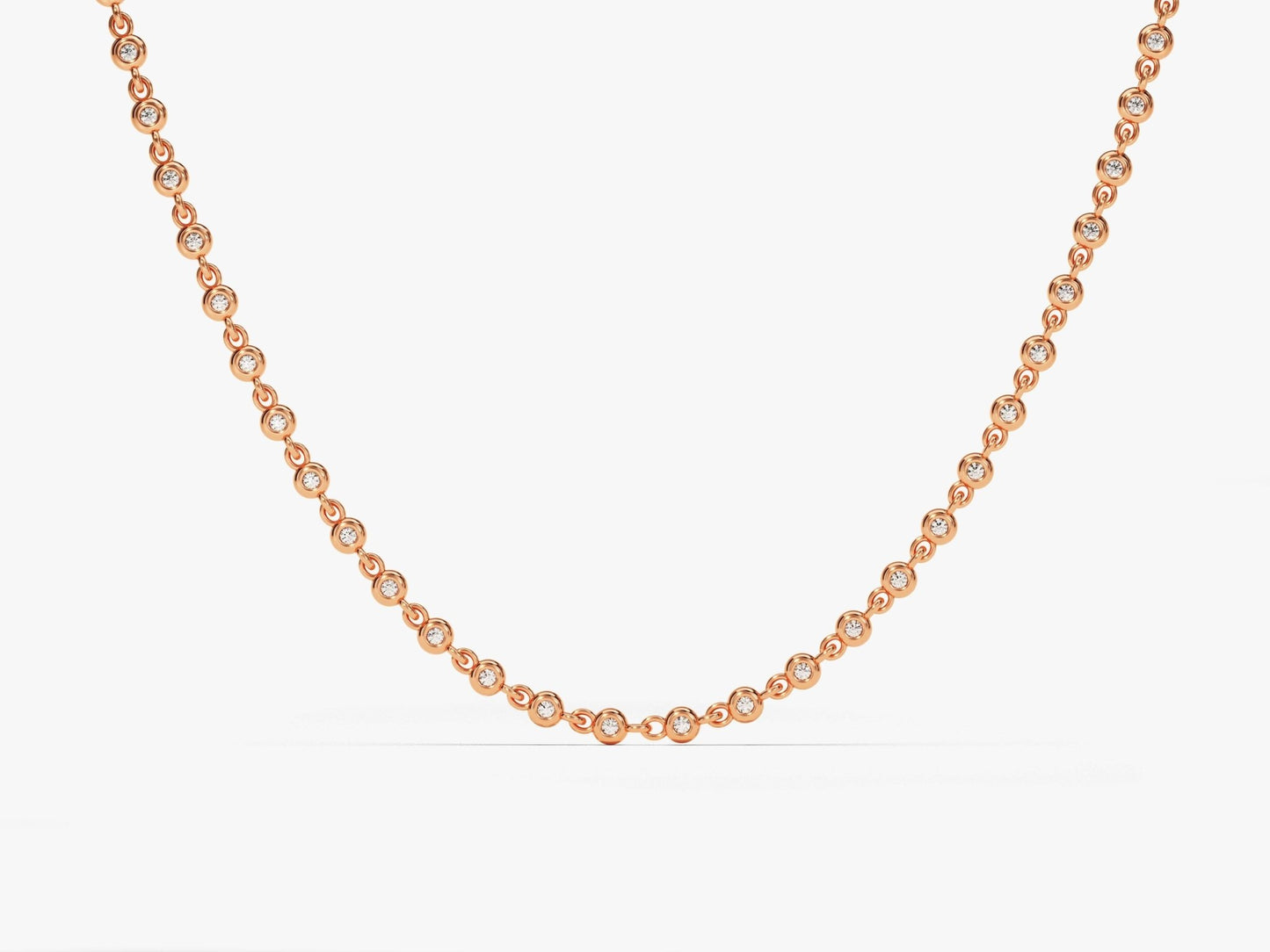 1.30 mm Bezel Moissanite Tennis Necklace