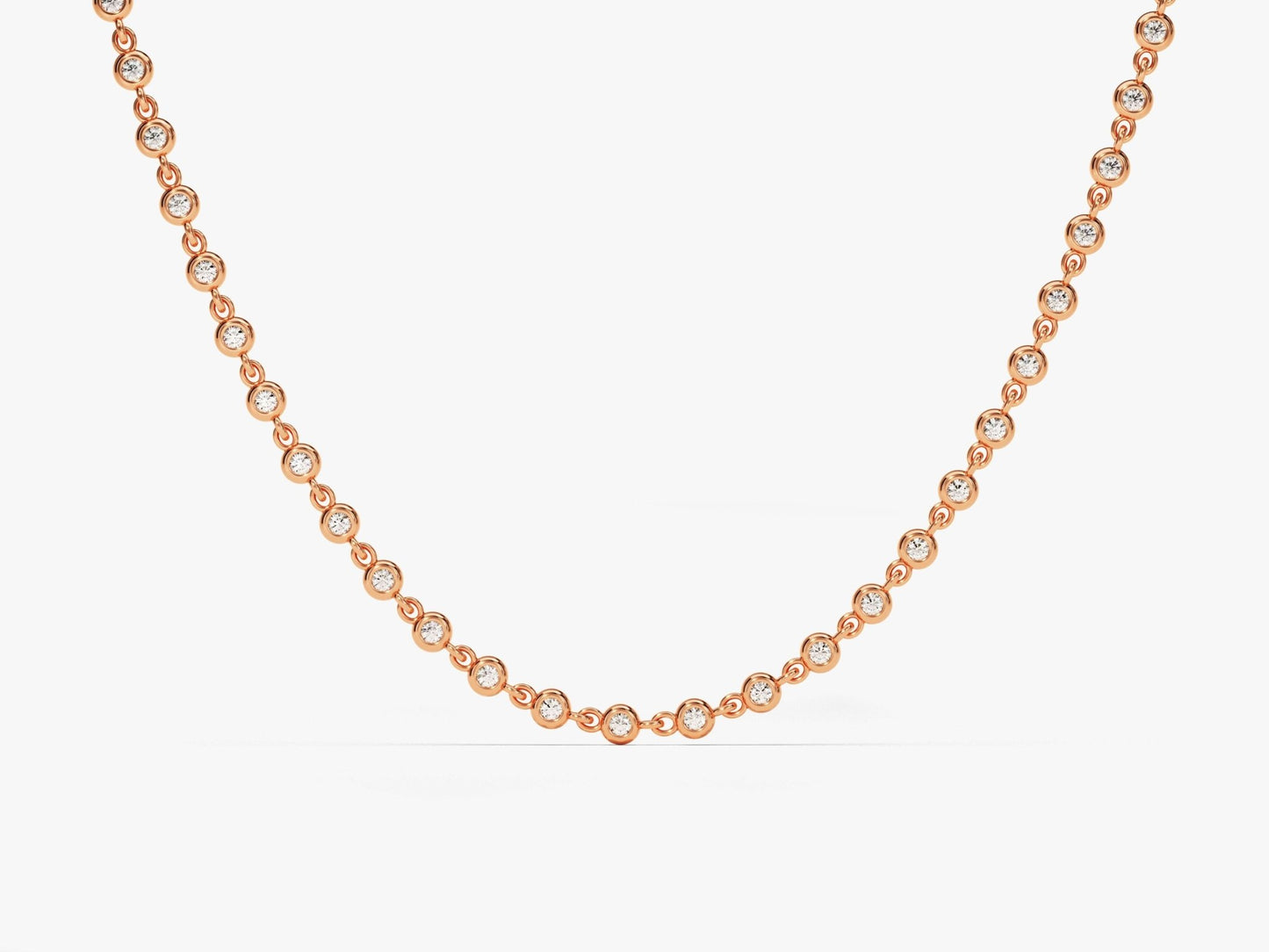 1.70 mm Bezel Moissanite Tennis Necklace