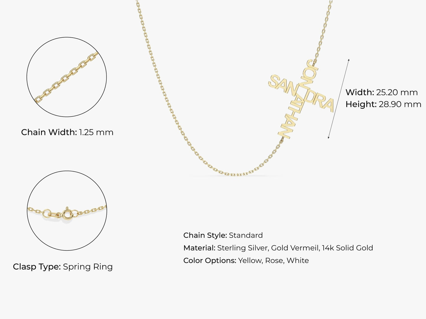 Double Name Cross Necklace
