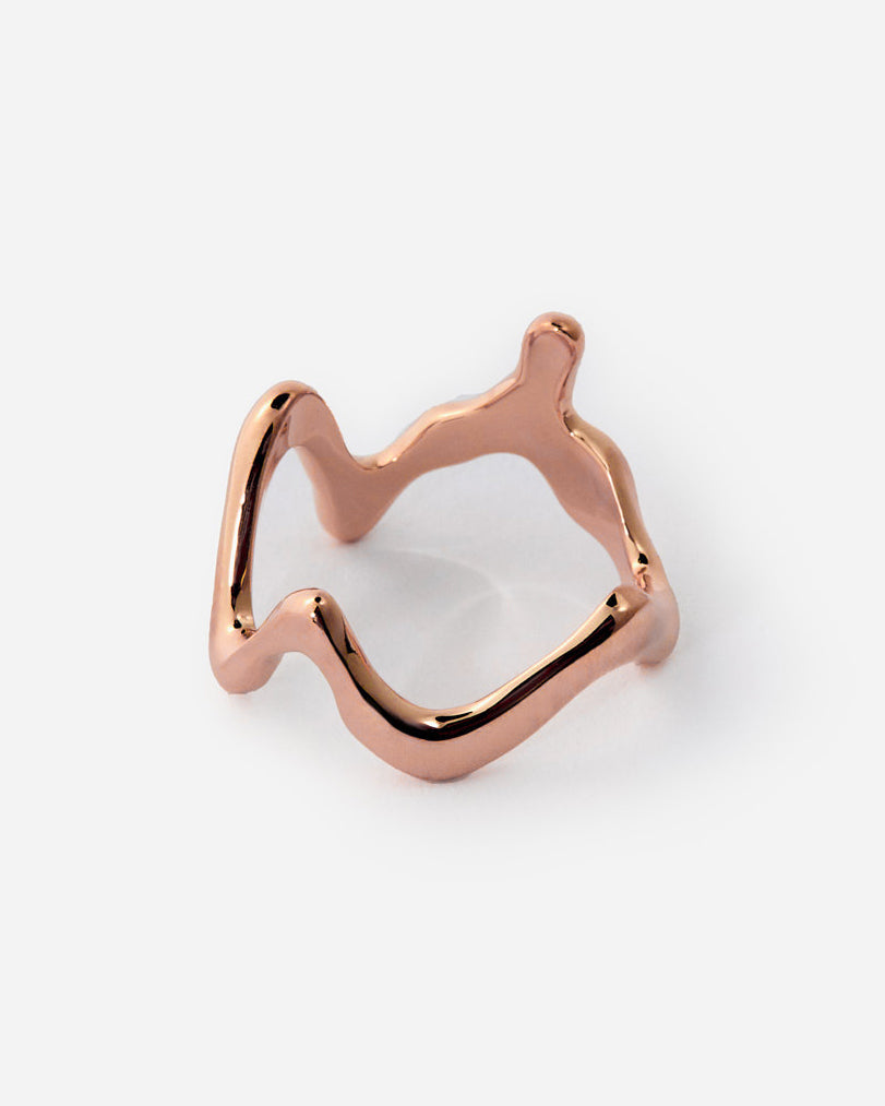 Abstract Openwork Ring, Modern Sculptural Design - Modern Jewelry