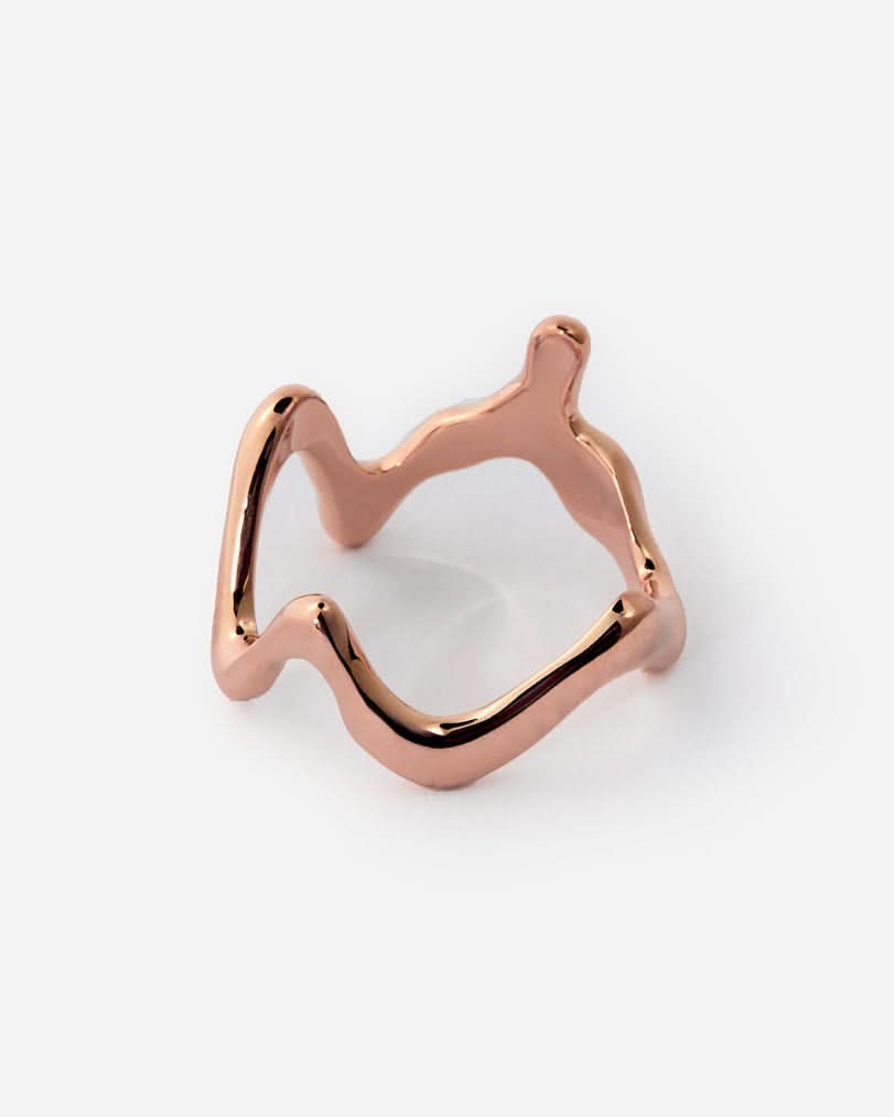 Abstract Openwork Ring, Modern Sculptural Design - Modern Jewelry