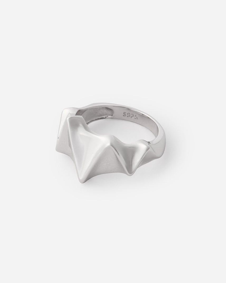 Unique Geometric Wedding Band - 925k Sterling Silver