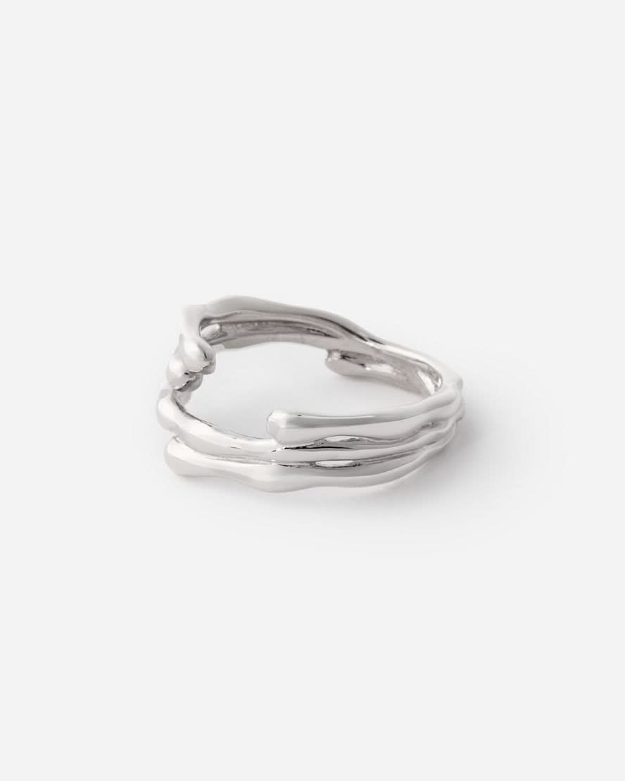 Open Silver Ring with 3 Branches - 925k Sterling Silver
