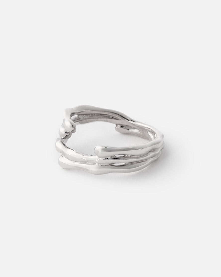 Open Silver Ring with 3 Branches - 925k Sterling Silver