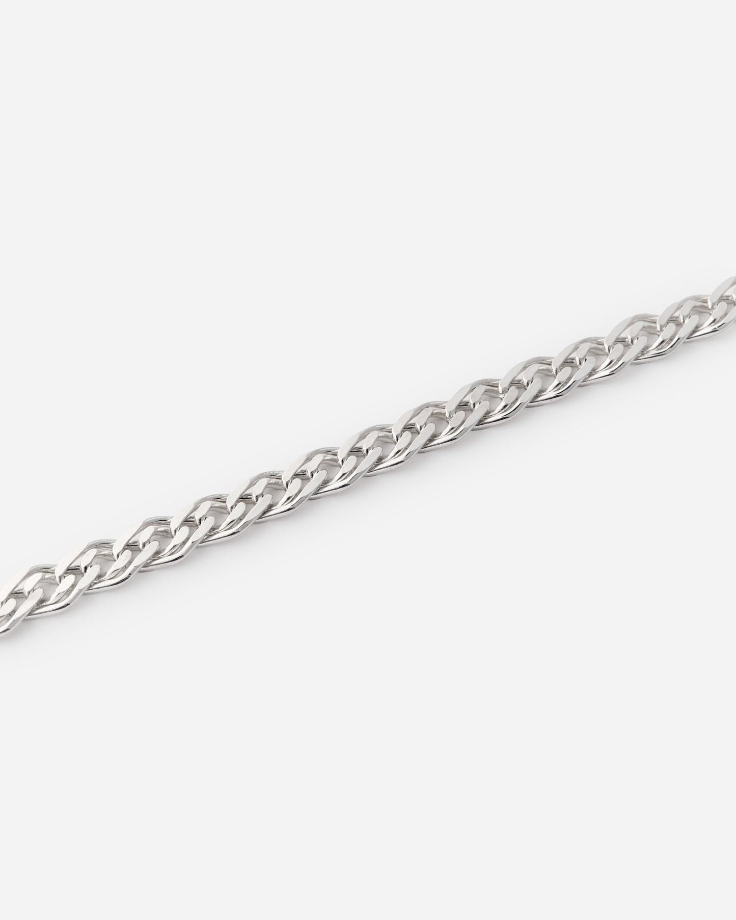 Intertwined Thin and Thick Curb Chain Bracelet - 925k Sterling Silver