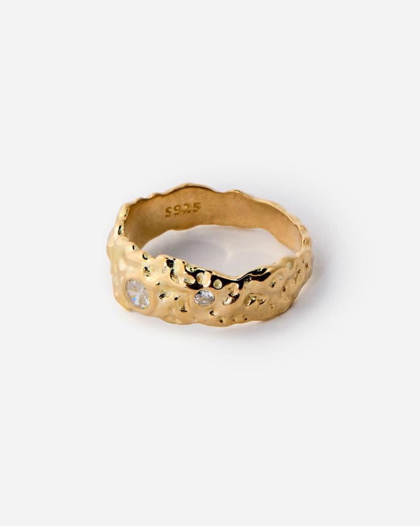 Organic Textured Gold Ring - Dainty Everyday Jewelry