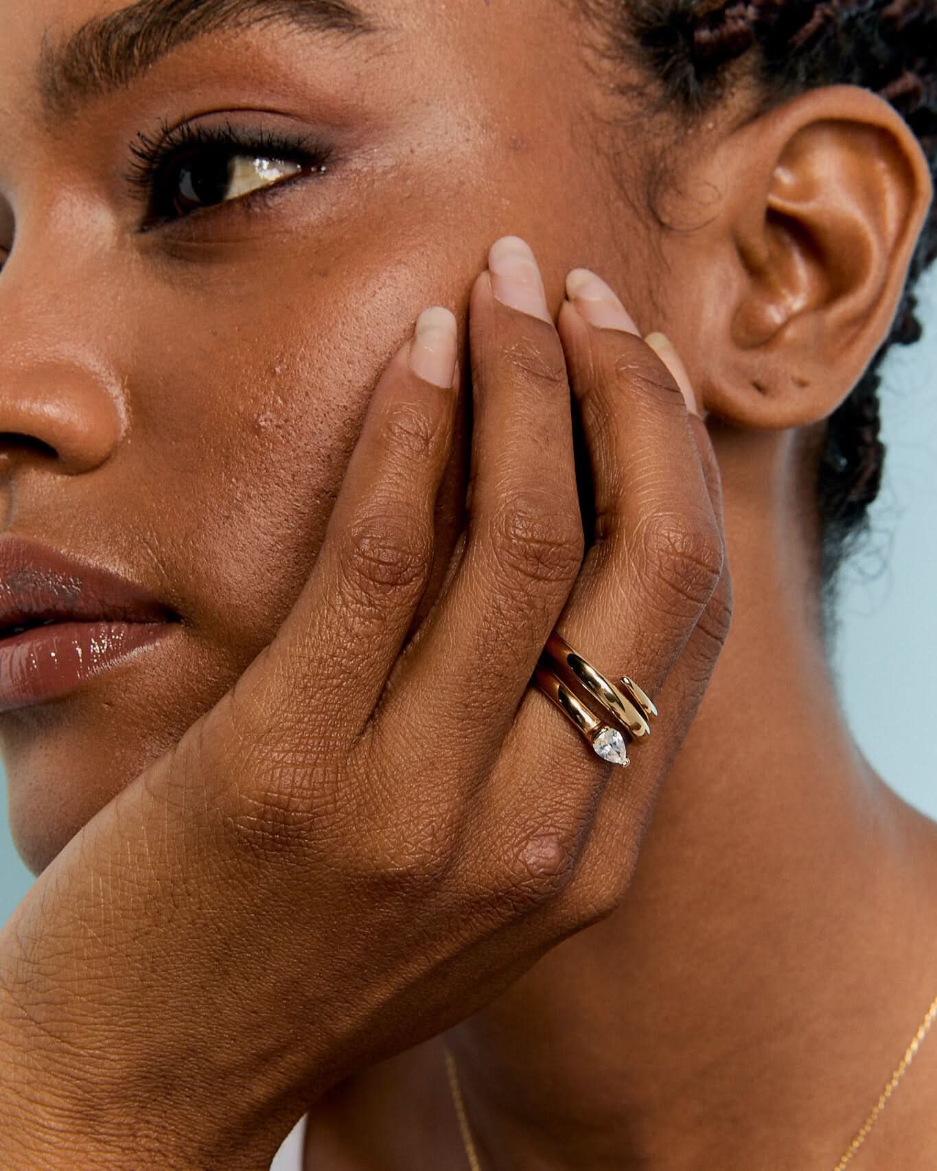 Sculptural Spiral Ring with Solitaire Stone