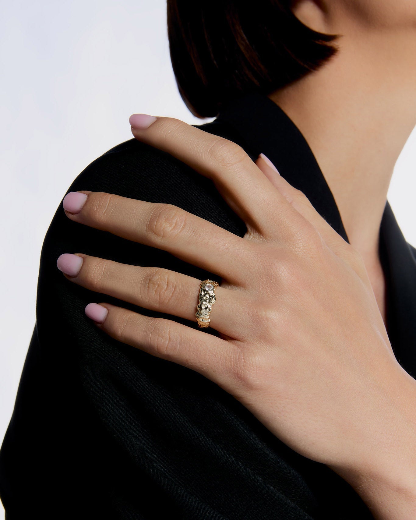Organic Textured Gold Ring - Dainty Everyday Jewelry