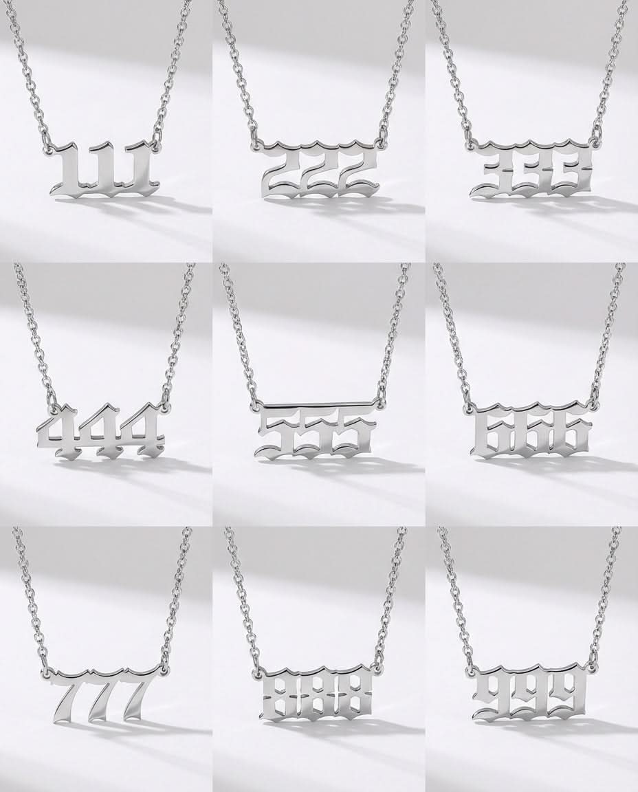 Angel Number Necklace, History Necklace - 925k Sterling Silver