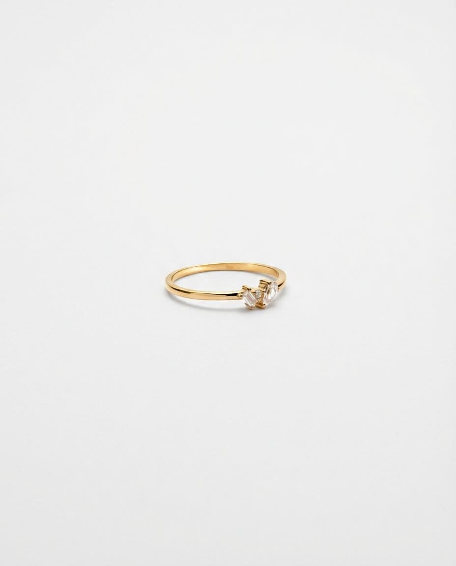 Minimalist Baguette & Oval Stone Ring