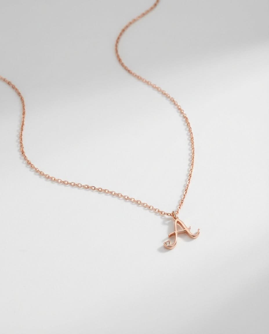 Initial Necklace - Letter Pendant Jewelry - Personalized Gift for Her - 925k Sterling Silver