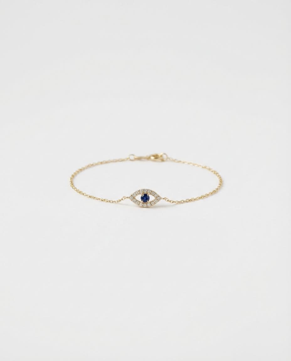 Evil Eye Bracelet, Protection Jewelry Gift for Her - 925k Sterling Silver