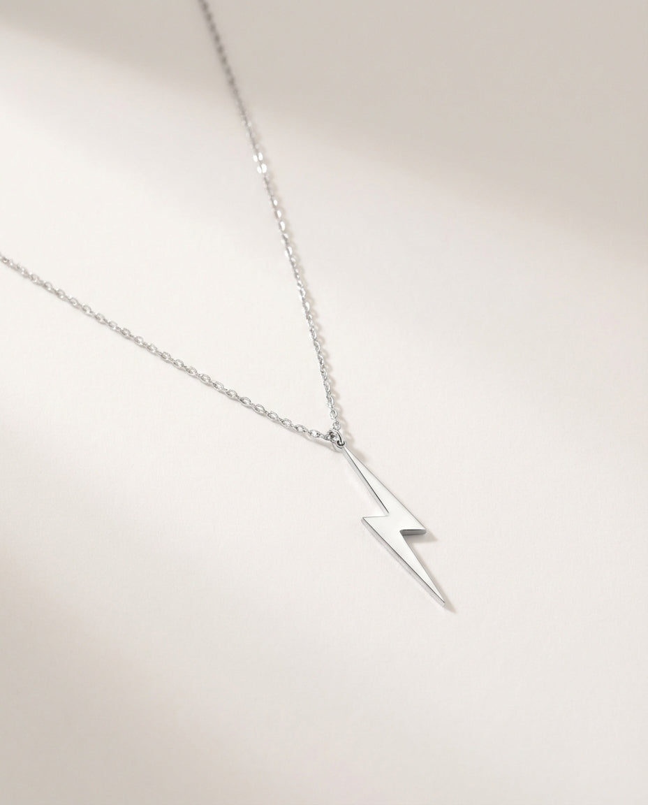 Lightning Necklace - Gold, Rose Gold, or Silver Pendant Chain - Gift for Her - 925k Sterling Silver