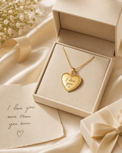 Personalized handwriting heart necklace lifestyle image by Jewelry Handcrafts 2
