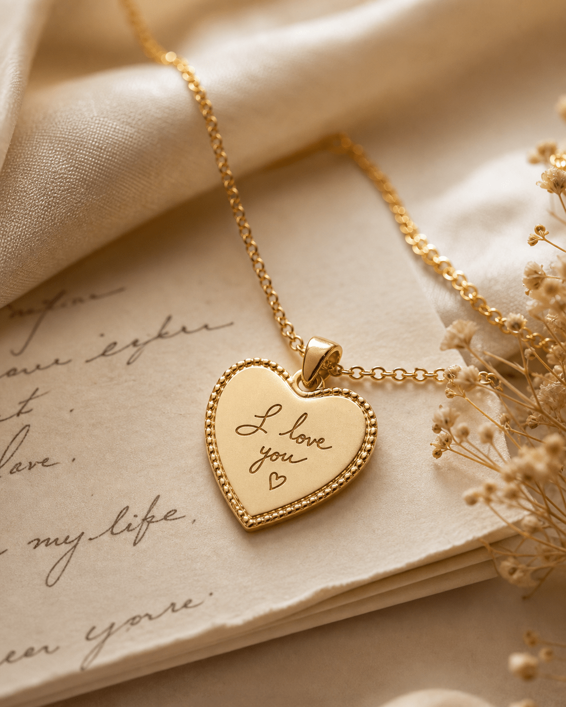 Personalized handwriting heart necklace lifestyle image by Jewelry Handcrafts 3