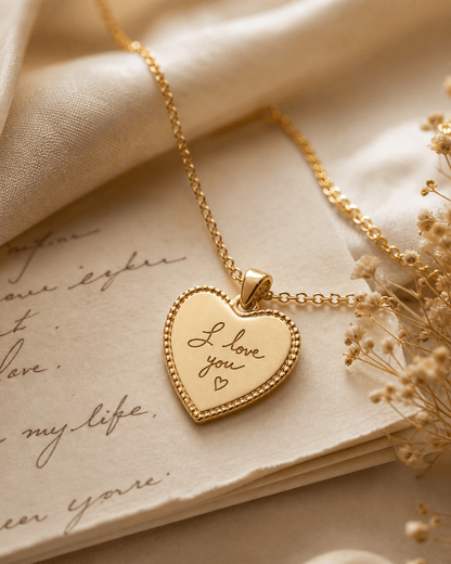 Personalized handwriting heart necklace lifestyle image by Jewelry Handcrafts 3