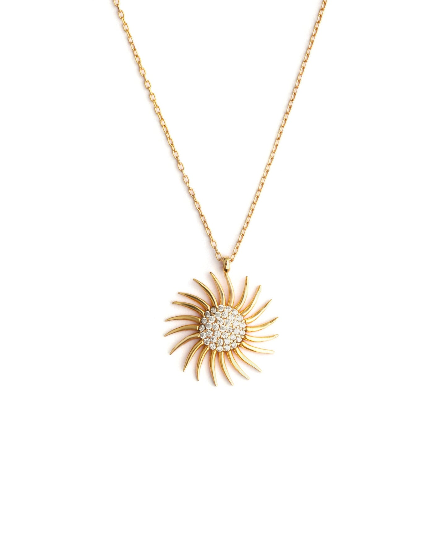 Dainty Sun Necklace Minimalist Celestial Pendant