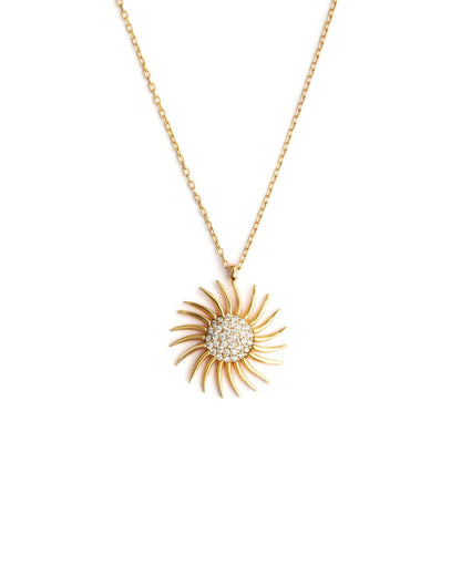 Dainty Sun Necklace Minimalist Celestial Pendant