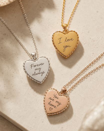 Personalized handwriting heart necklace lifestyle image by Jewelry Handcrafts 8