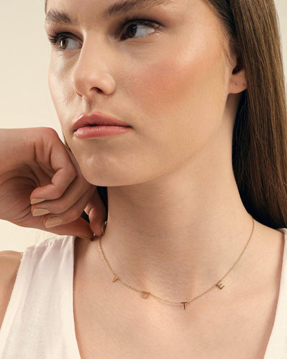 VOTE Initial Necklace, Personalized Letter Necklace - Vote Jewelry