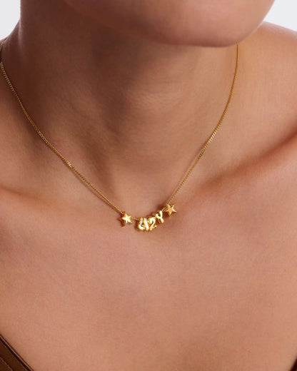 Bubble Initial MAMA Necklace - Mom Jewelry