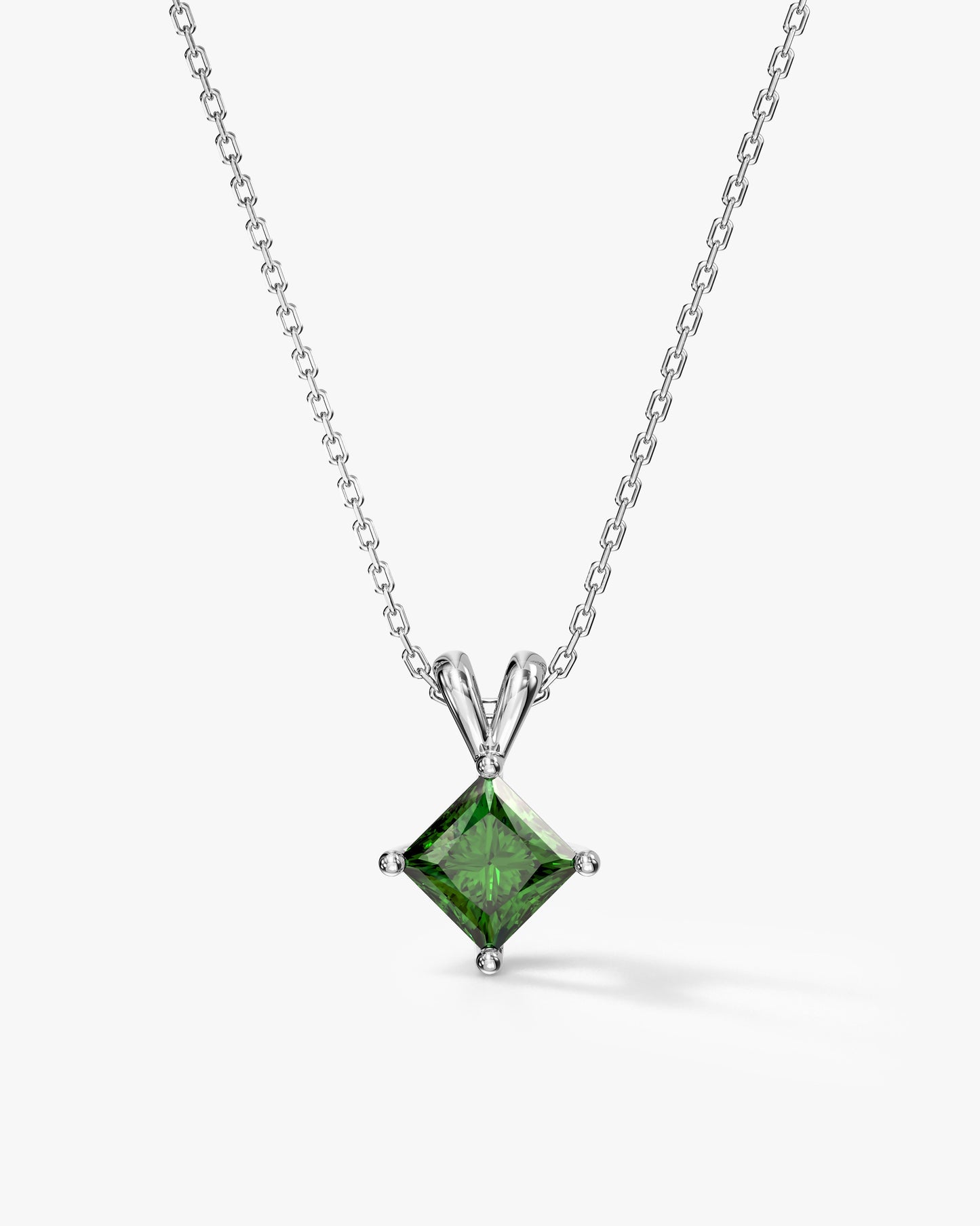 Double Bail Birthstone Solitaire Pendant Necklace