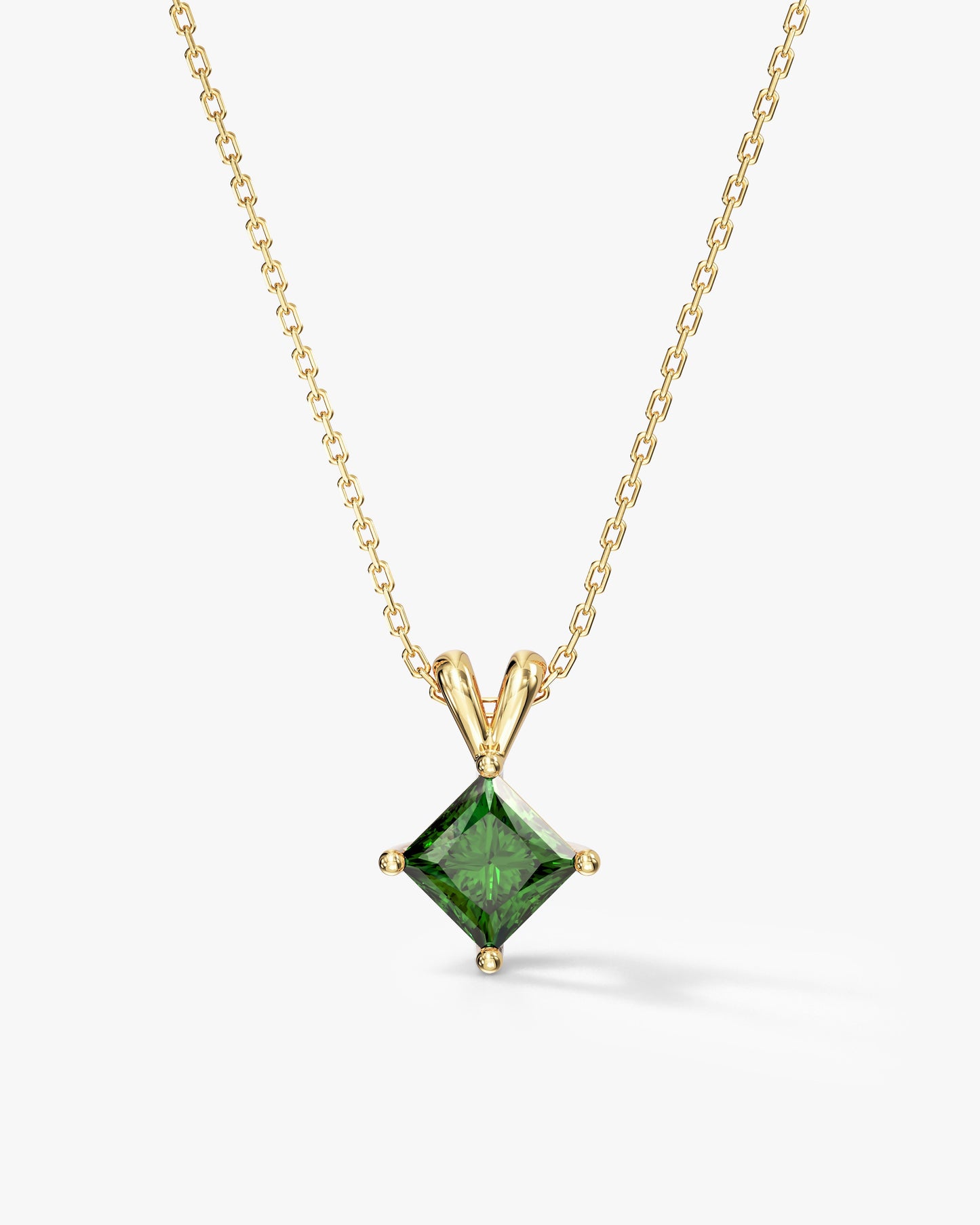 Double Bail Birthstone Solitaire Pendant Necklace