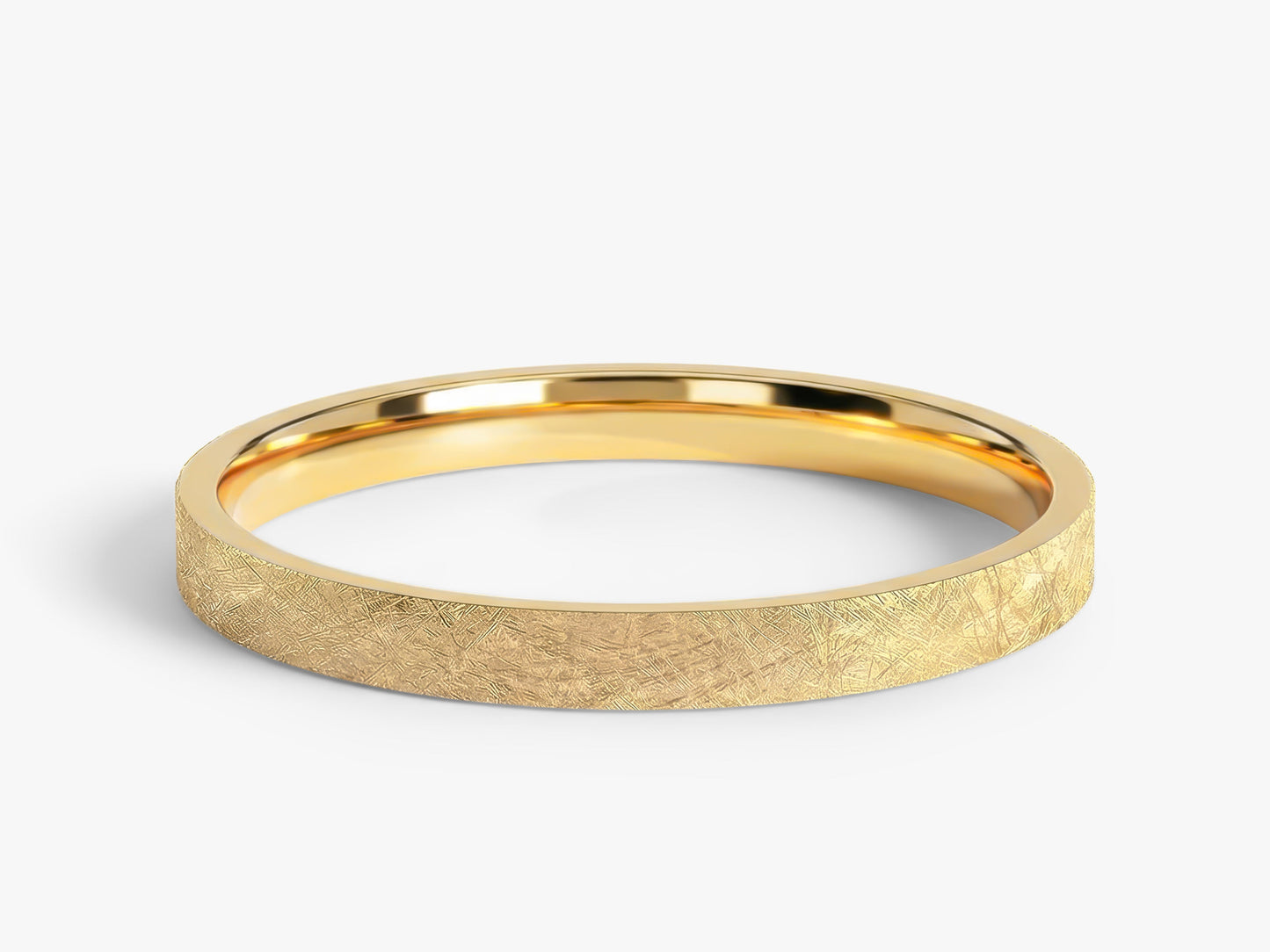 2mm Flat Wedding Band with Ice Matte Finish