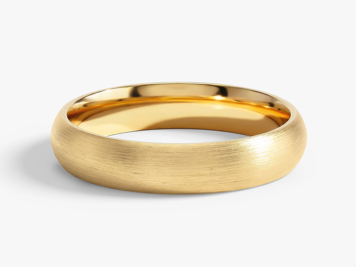 4mm Classic Dome Wedding Band - Matte Brushed
