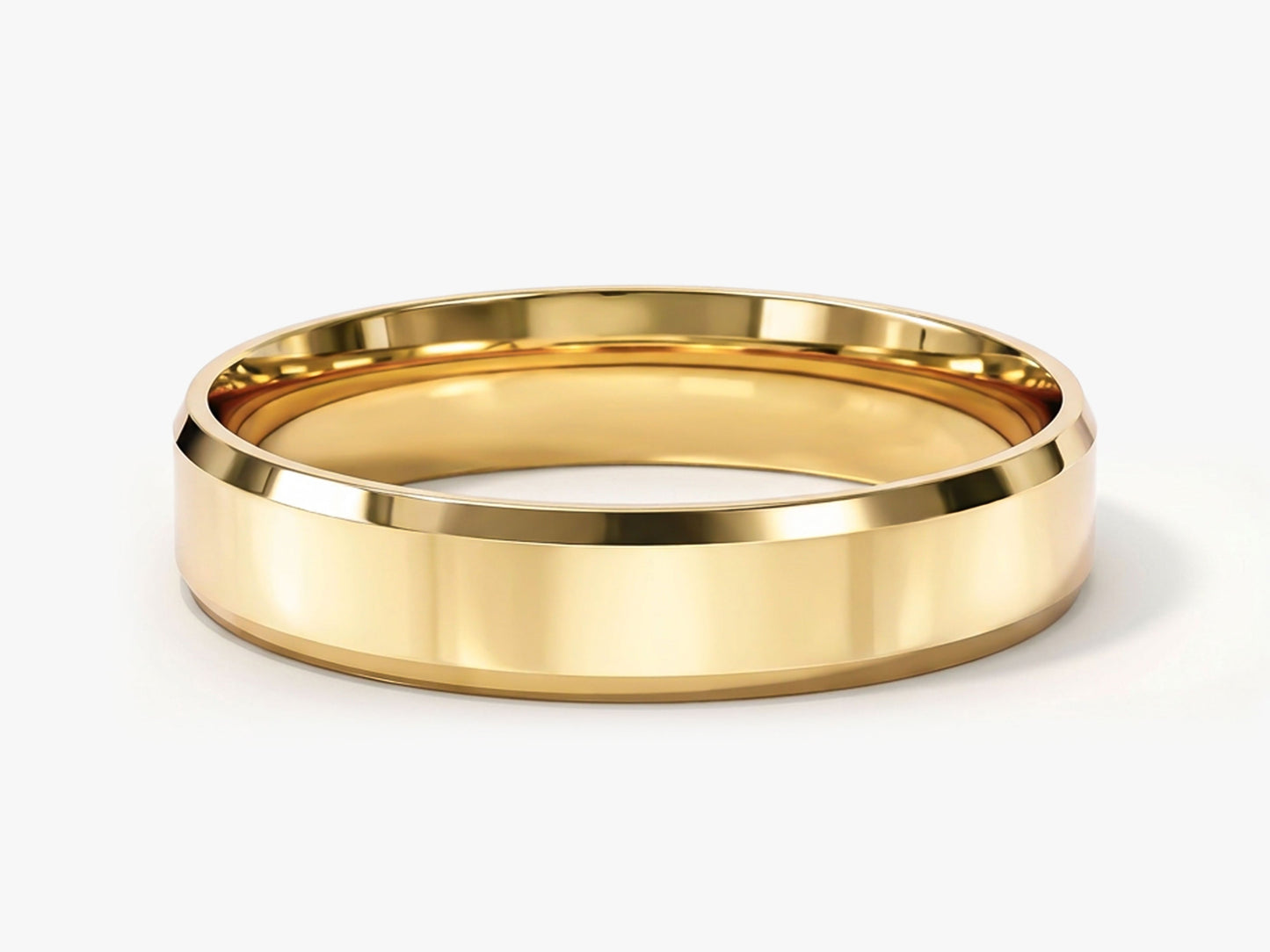 4mm Beveled Edge Wedding Band