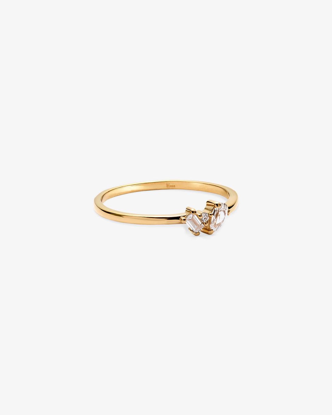 Minimalist Baguette & Oval Stone Ring